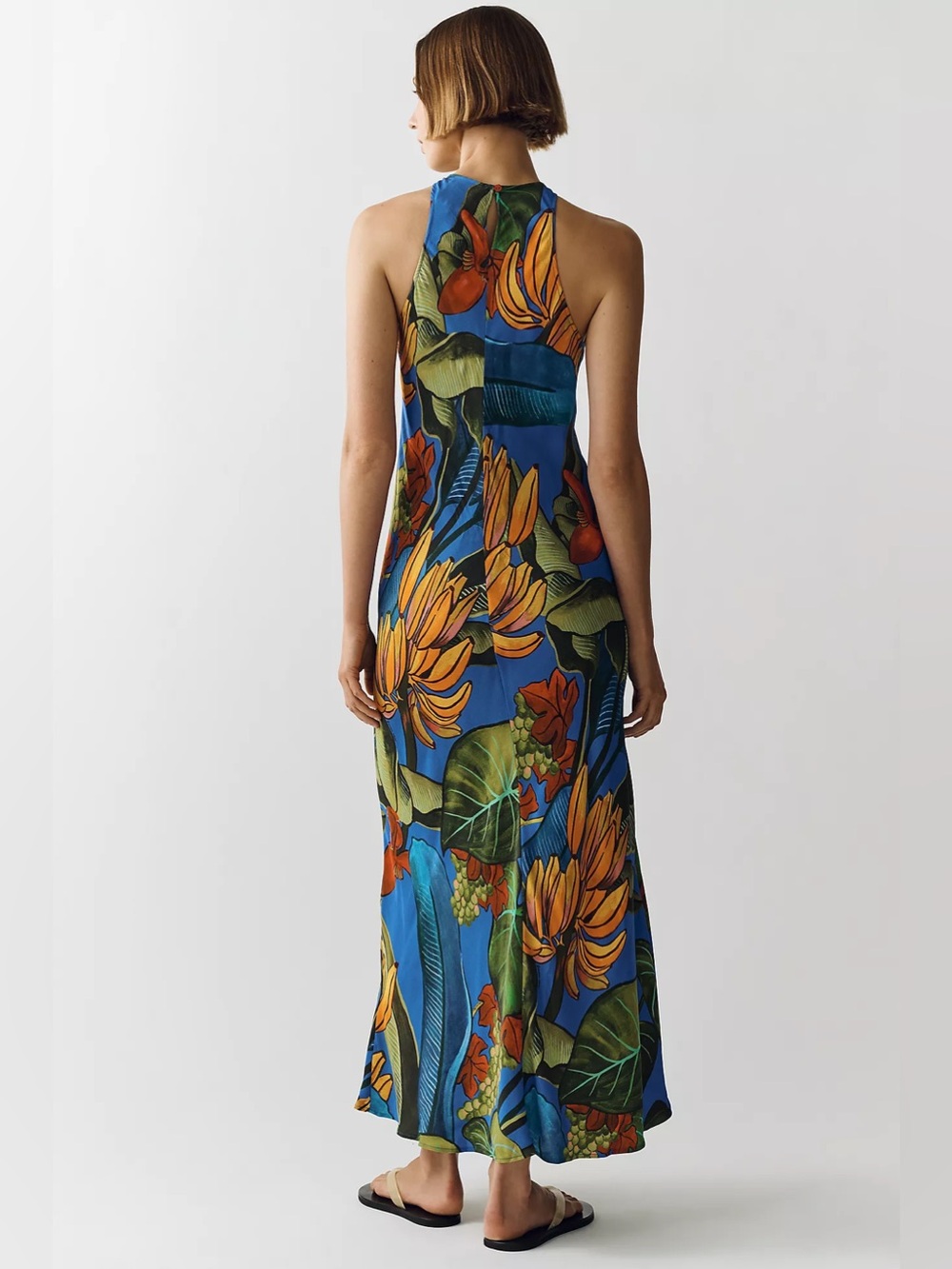 NWT Farm Rio High-Neck Banana Grape Fruit Printed Midi Dress - Picture 4 of 8